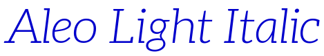 Aleo Light Italic フォント